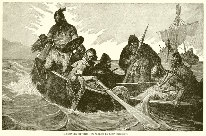 Descoberta do Novo Mundo por Leif Ericsson de English School