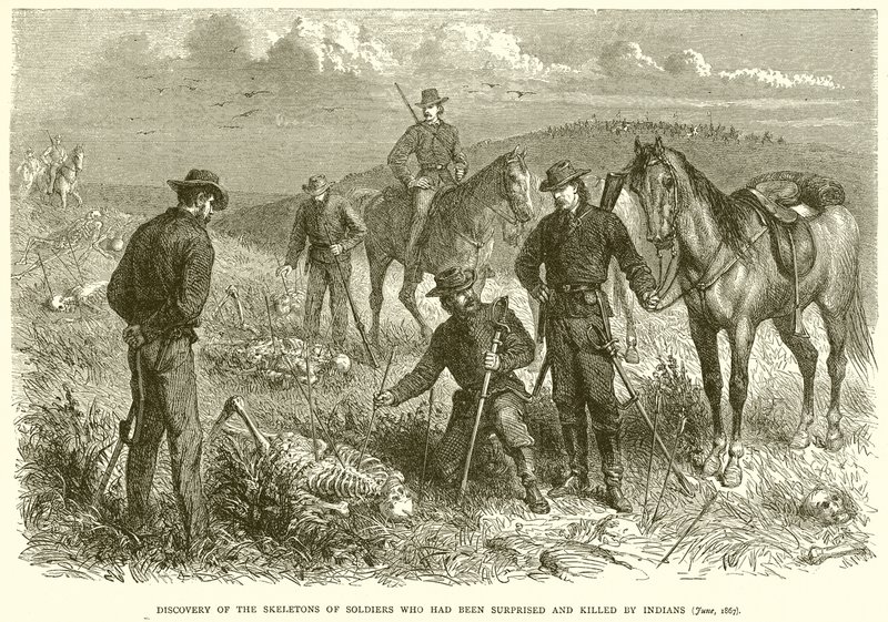 Descoberta dos esqueletos de soldados que foram surpreendidos e mortos por índios (junho de 1867) de English School