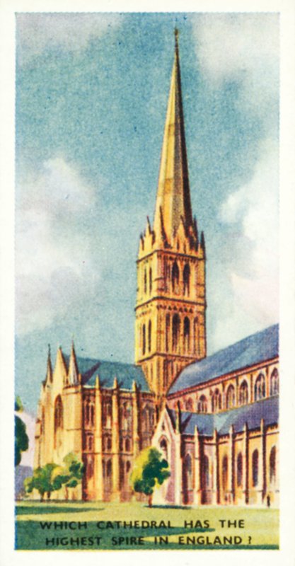 Você sabe: Que catedral tem o pináculo mais alto de Inglaterra (litografia a cores) de English School