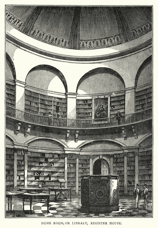 Sala Cúpula, ou Biblioteca, Casa de Registro (gravura) de English School