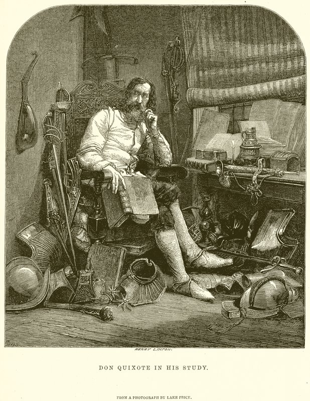 Don Quixote em seu estudo de English School
