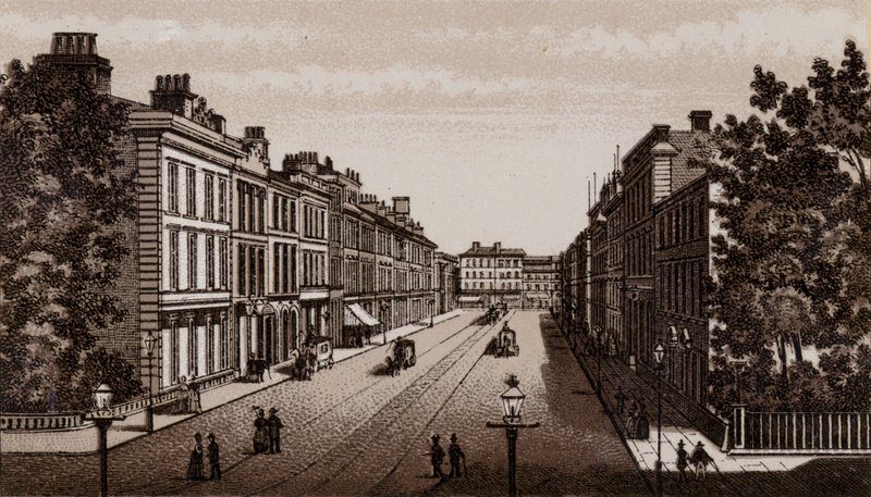 Donegal Place, Belfast 1880 (litho) de English School
