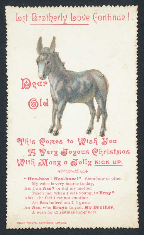Asno, cartão de Natal de English School