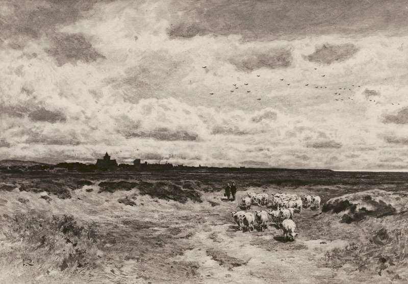 Dornoch, segundo G Reid, RSA (litografia) de English School