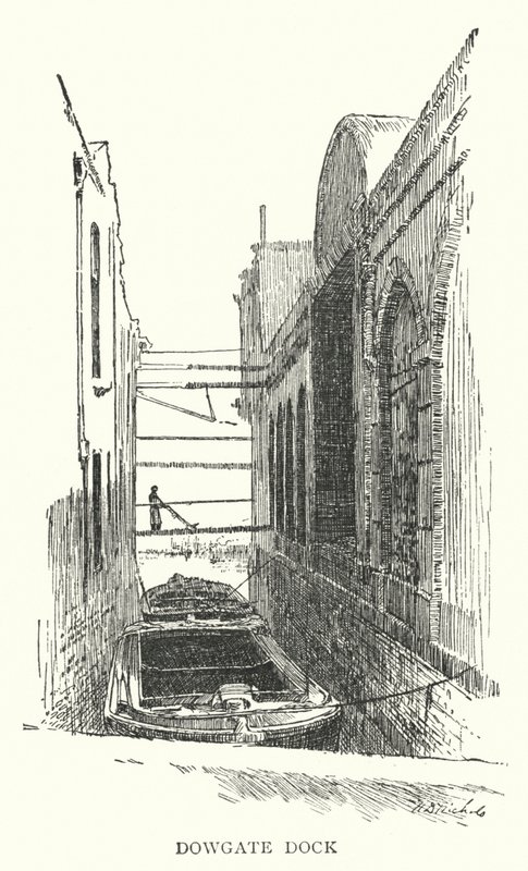Dowgate Dock (gravura) de English School