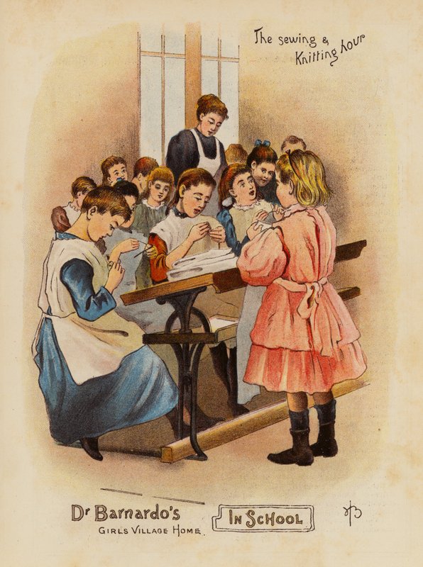 Lar da Aldeia das Raparigas do Dr. Barnardo (litografia a cores) de English School