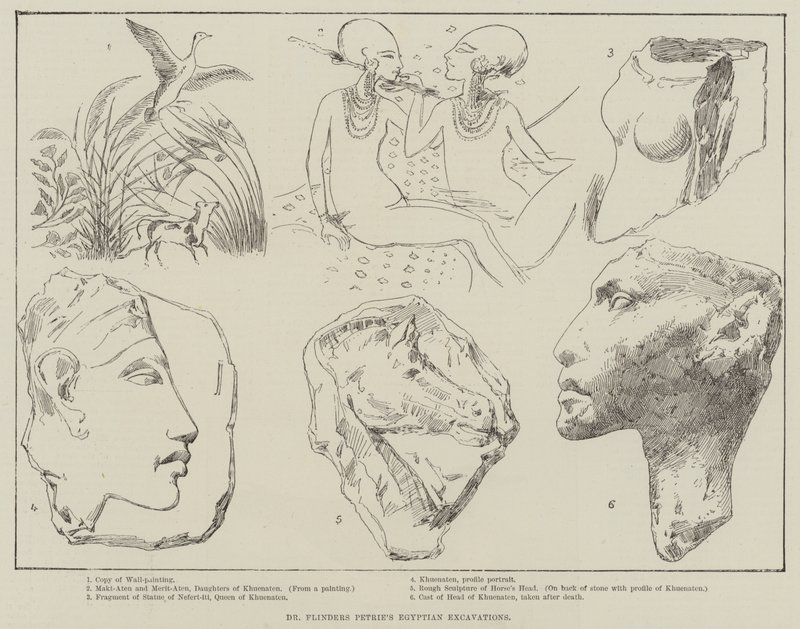 Dr. Flinders Petrie Excavações egípcias (gravura) de English School