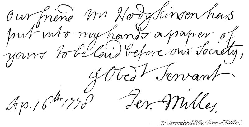 Dr. Jeremiah Mills, (reitor de Exeter) de English School