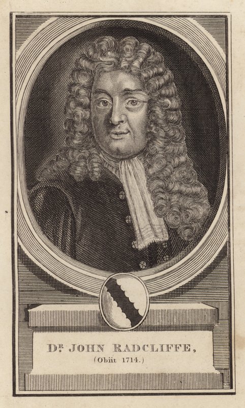 Dr. John Radcliffe morte através de 1714 de English School