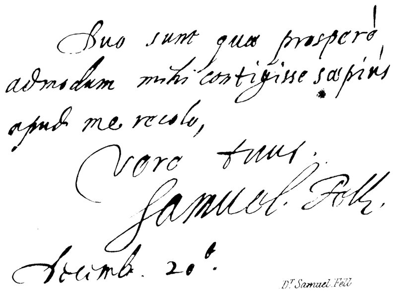 Dr Samuel Fell de English School
