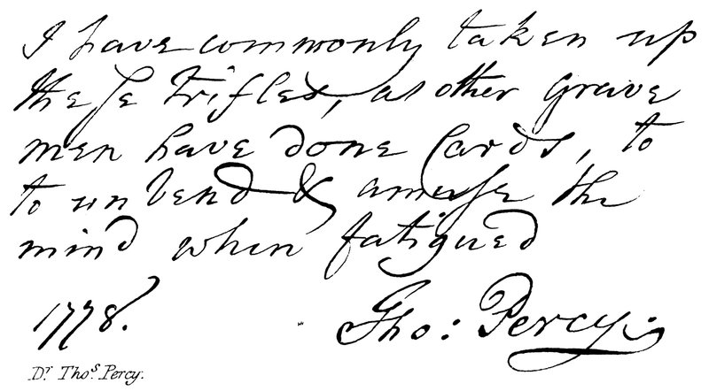 Dr Thos Percy de English School
