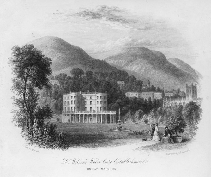 Estabelecimento de Cura de Água do Dr. Wilson, Great Malvern (gravura) de English School