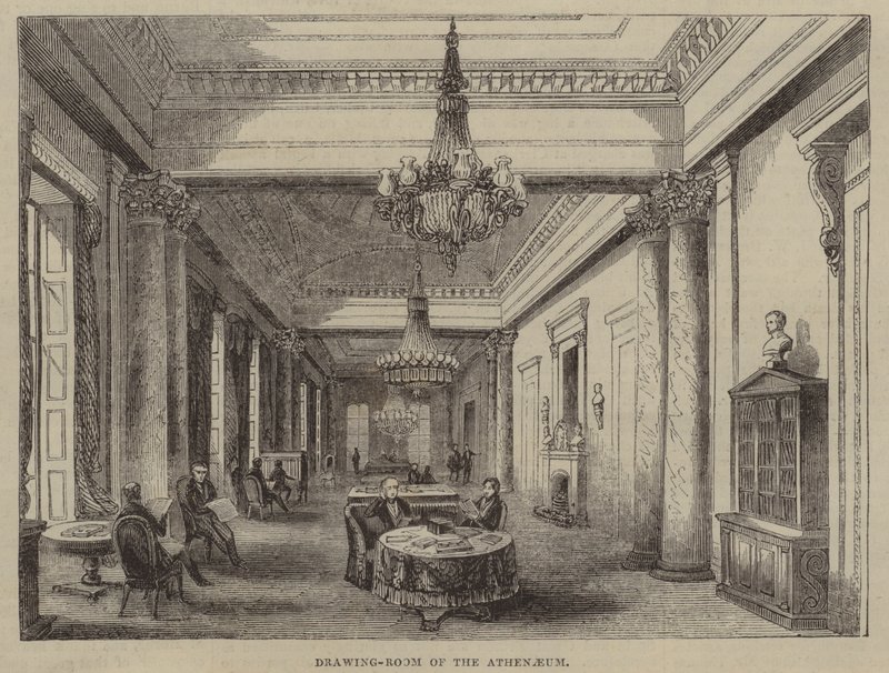Sala de desenho no Athenaeum Club, Londres (gravura) de English School