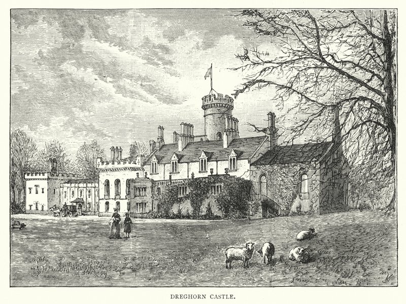 Castelo de Dreghorn (gravura) de English School