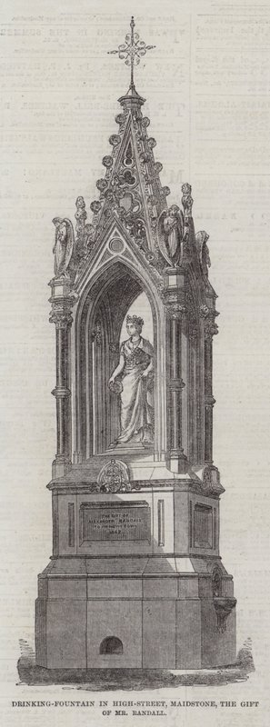 Drinking-Fountain in High-Street, Maidstone, the Gift of Mr Randall (gravura) de English School