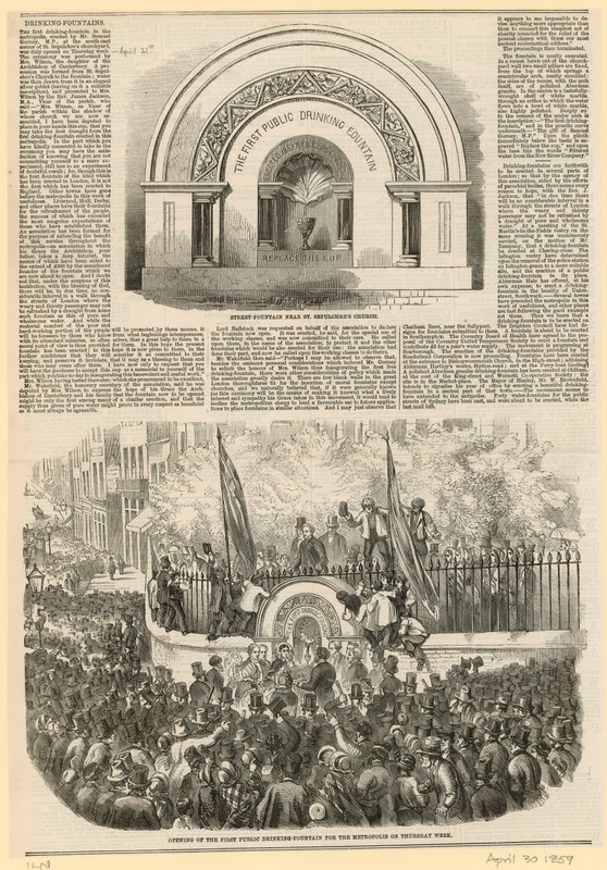 Bebedouro, adjacente à igreja de St Sepulchres, Snow Hill de English School