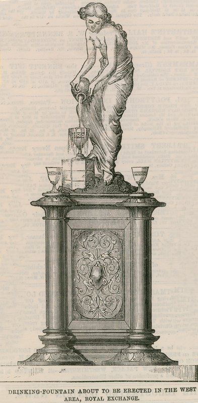 Bebedouro erguido perto do Royal Exchange de English School