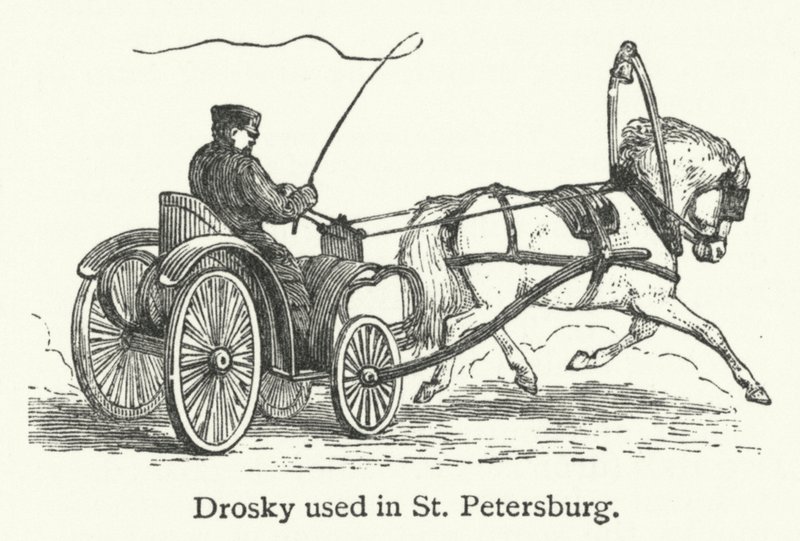 Drosky utilizado em São Petersburgo (gravura) de English School