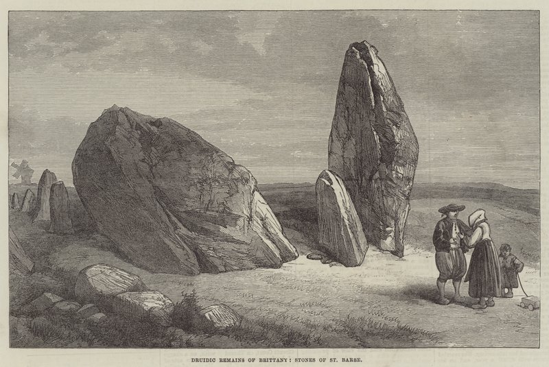Restos Druídicos da Bretanha, Pedras de São Barbe (gravura) de English School