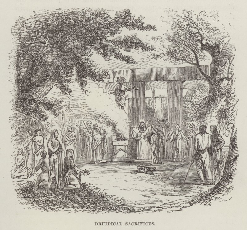 Sacrifícios druidas (gravura) de English School