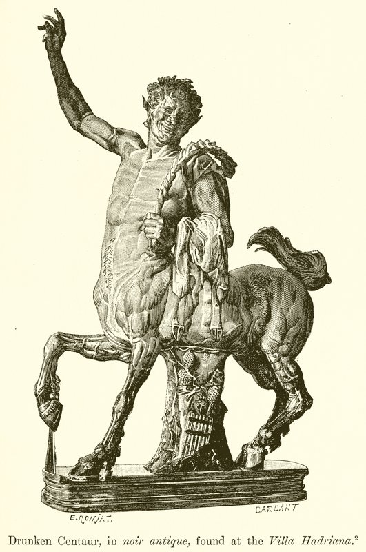 Centauro Bêbado, em Noir Antique, encontrado no Villa Hadriana de English School