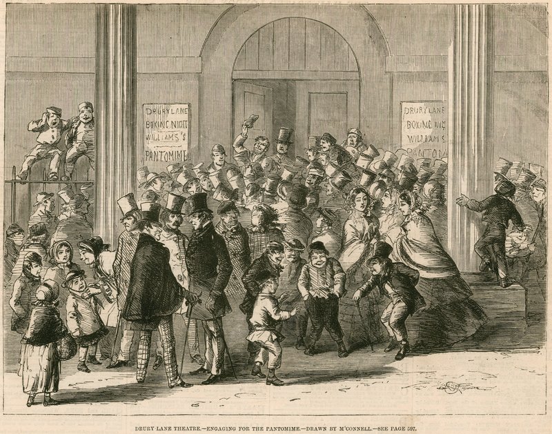 Teatro Drury Lane, em Londres - participando da Pantomima de English School