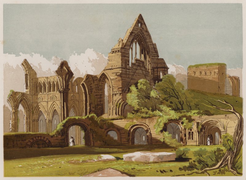 Abadia de Dryburgh (cor litho) de English School