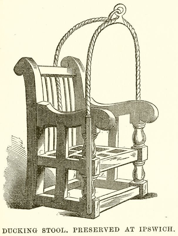 Ducking Stool. Preservado em Ipswich de English School