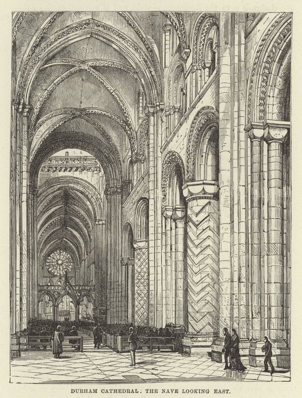 Catedral de Durham, a nave olhando para o leste de English School