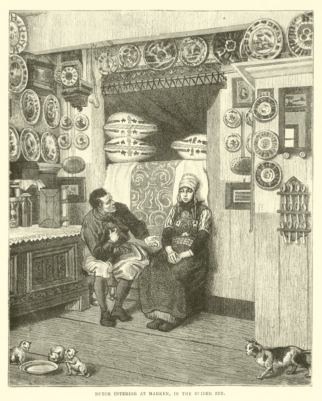 Interior holandês em Marken, no Zuider Zee de English School