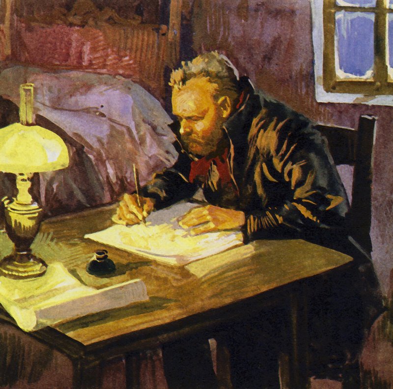 Dvorak escreveu por longas horas em seus alojamentos miseráveis de English School
