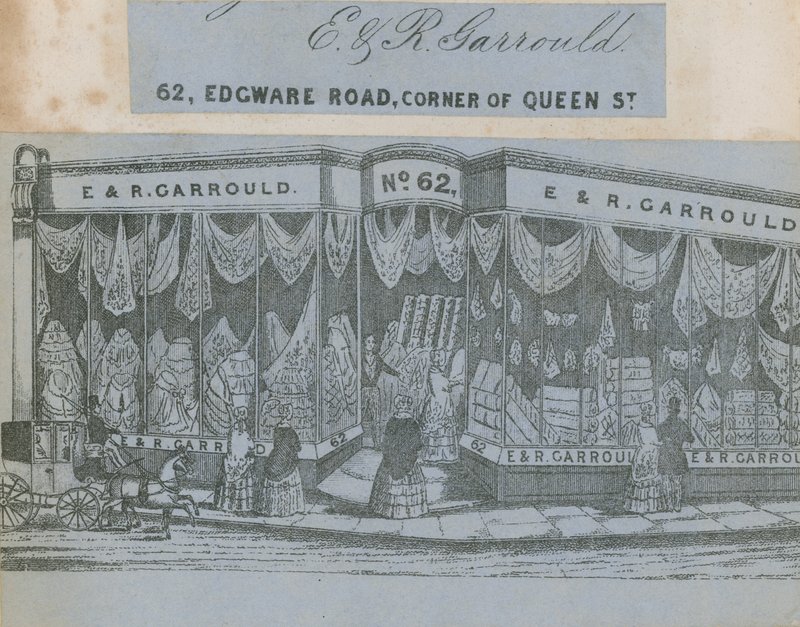 E & R Garrould, 62 Edgware Road, esquina da Queen Street, em Londres de English School