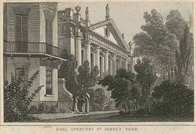 Earl Spencers em casa, St Jamess Park, Londres de English School