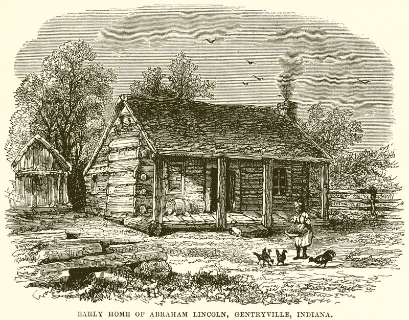 Casa antiga de Abraham Lincoln, Gentryville, Indiana de English School