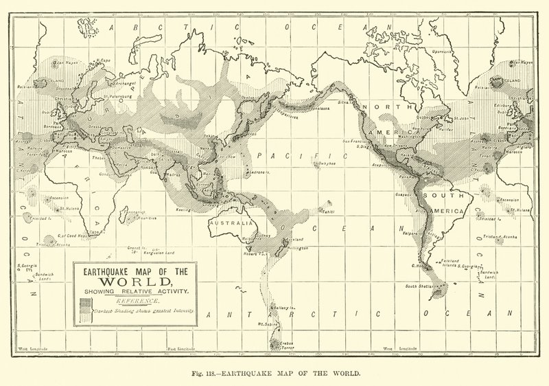 Mapa do terremoto do mundo de English School