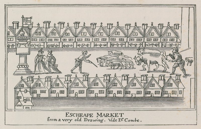 Eastcheap, por volta de 1598 de English School