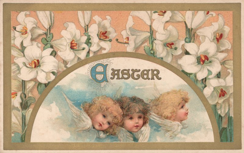 Anjos da Páscoa (chromolitho) de English School