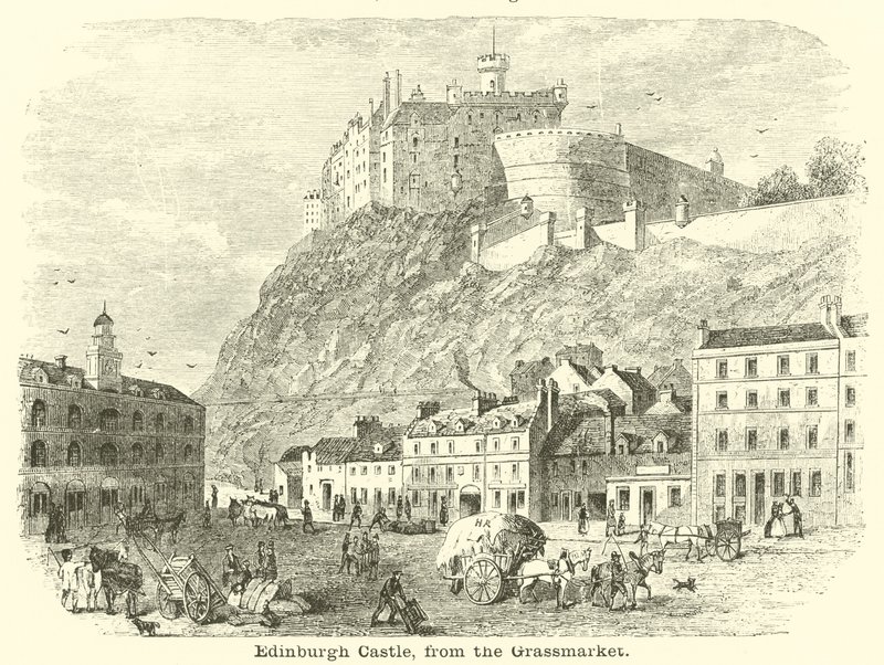 Castelo de Edimburgo, do Grassmarket de English School