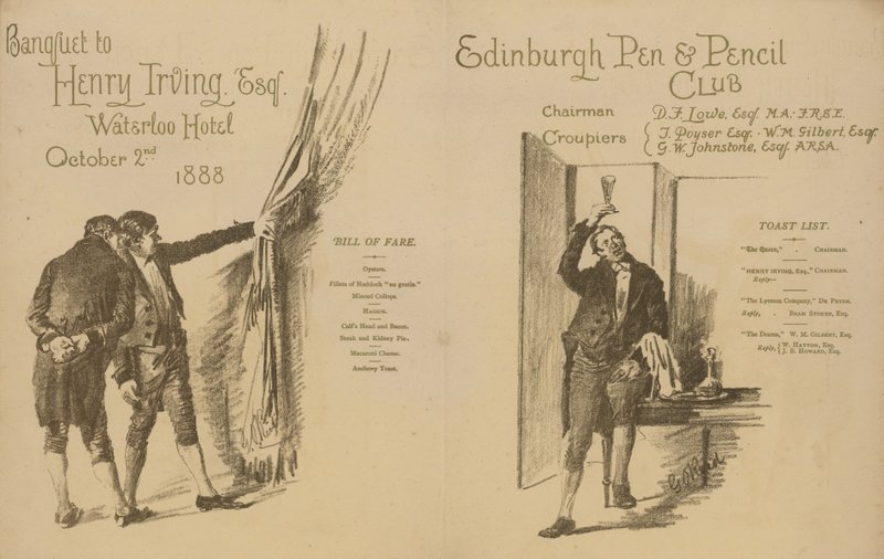 Edimburgo Pen and Pencil Club: Banquete para Henry Irving de English School