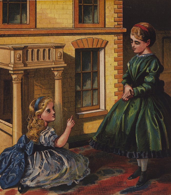 Edith e Millys Housekeeping (litografia a cores) de English School
