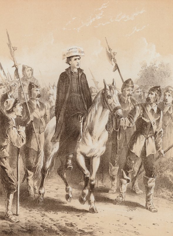Edmund Campion, "A caminho de Londres" (litografia) de English School