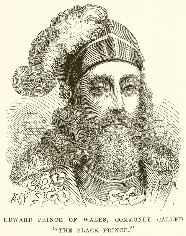 Edward Príncipe de Gales, comumente chamado de Príncipe Negro de English School