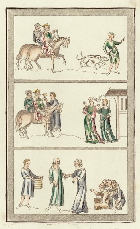Edward O Mártir, Seu assassinato, os pais de Thomas Becket (gravura colorida) de English School