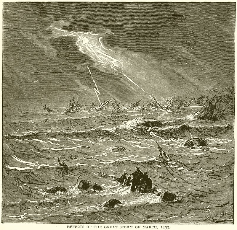 Efeitos da Grande Tempestade de março de 1493 de English School
