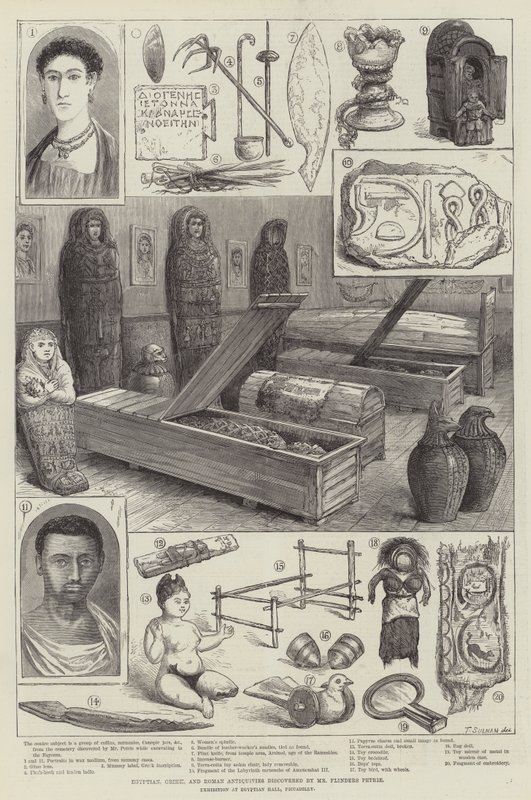 Antiguidades egípcias, gregas e romanas descobertas pelo Sr. Flinders Petrie de English School