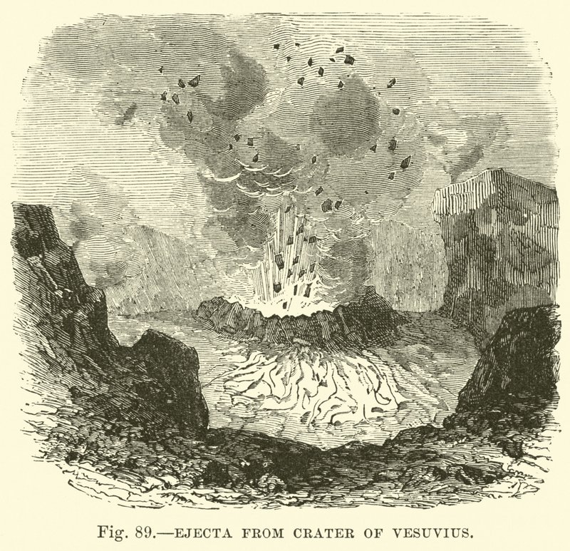 Ejecta da cratera do Vesúvio de English School