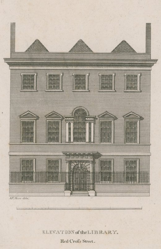 Elevação da Biblioteca, Red Cross Street, Londres de English School
