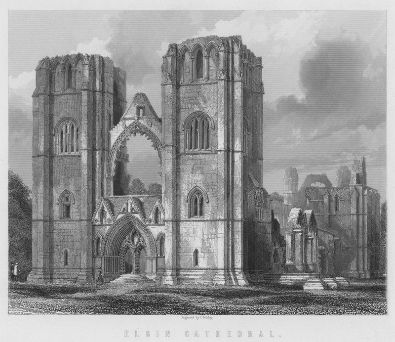 Catedral de Elgin (gravura) de English School