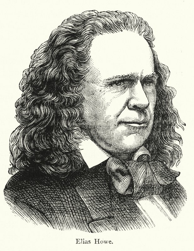 Elias Howe, inventor americano da máquina de costura de ponto fixo de English School