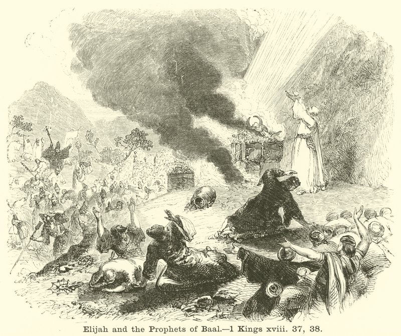 Elias e os Profetas de Baal, 1 Reis, xviii, 37, 38 de English School